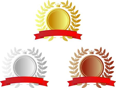 エンブレム エンブレム 金メダル,メダル,金,銀,銅,ゴールド,エンブレム,コイン,リボン,アイコンのイラスト素材