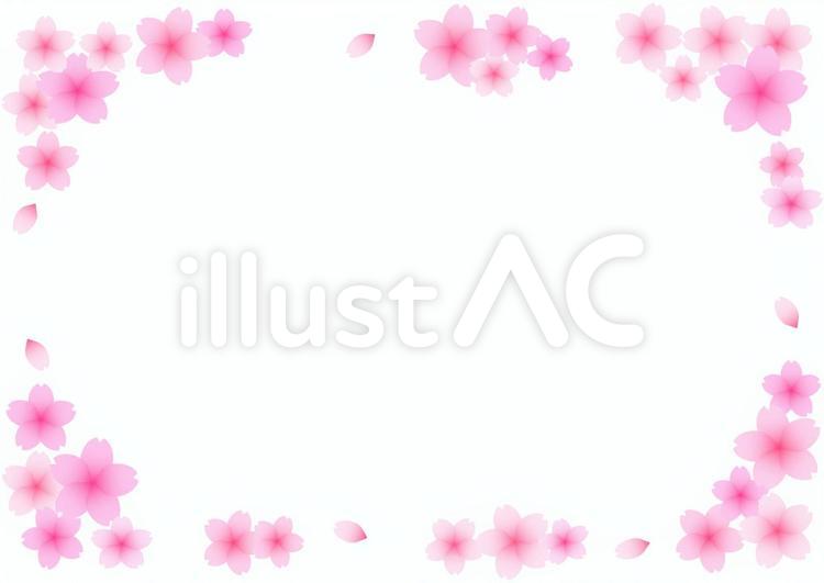 桜　フレーム　飾り　枠　春　花　ピンク 桜,フレーム,春のイラスト素材