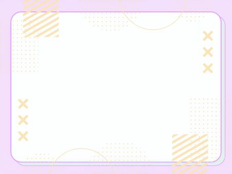 ポップで可愛いメンフィスフレーム 紫 背景,パステル,紫,オレンジ,黄色,ピンク,フレーム,メンフィス,ポップ,かわいいのイラスト素材