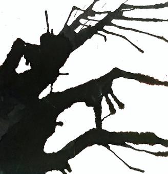 黒い水墨画風スプラッシュ 墨,垂れる,広がる,絵具,水彩,滲み,水墨画,墨絵,インク,飛び散りのイラスト素材