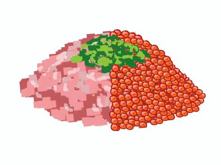 ネギトロとイクラ ネギトロ,イクラ,新鮮,海鮮,pop調,手描き,挿絵,ワンポイント,素材,商用可のイラスト素材