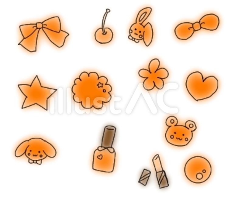 かわいい推しカラー素材 かわいい,うさぎ,犬のイラスト素材