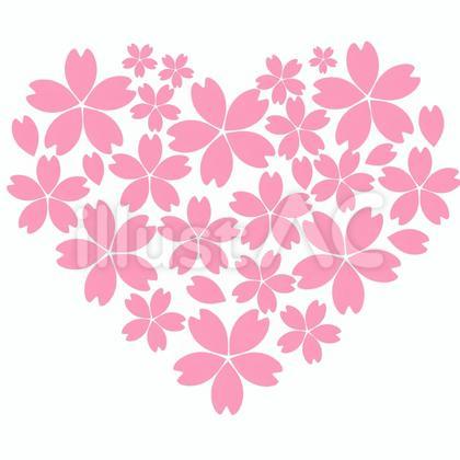 桜 ハート型 薄いピンク