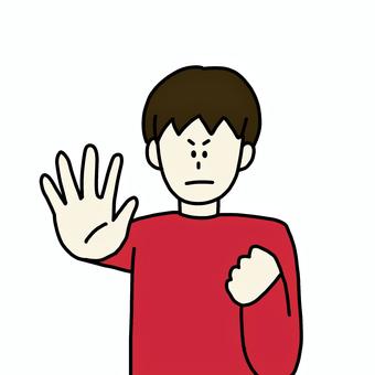 拒否する男性 男性,人物,シンプル,拒否,1人,拒絶,掌,上半身のイラスト素材