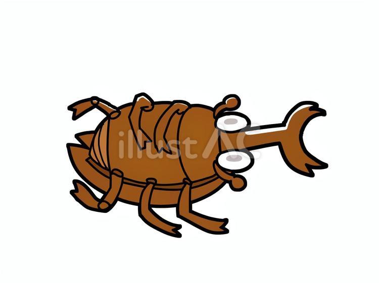 死んでるカブトムシくん カブトムシ,死んでる,倒れるのイラスト素材