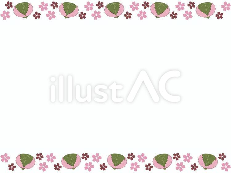 さくらもちフレーム2 さくらもち,桜,フレームのイラスト素材