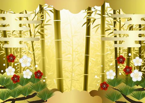 Illustration, loose, bamboo, plum, 