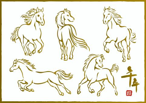 年賀状素材_午年04