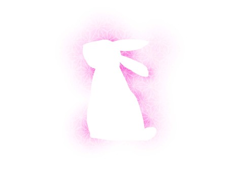 Japanese pattern rabbit silhouette, rabbit, animal, pink, JPG and PNG