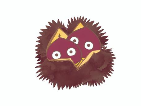 いがぐり　背景なし 栗,いがぐり,毬,秋,かわいい,キャラクターのイラスト素材