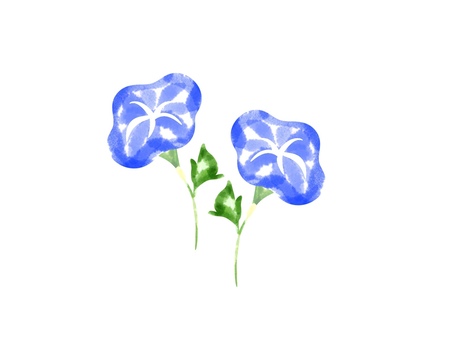花⭐︎朝顔⭐︎水彩風⭐︎青色
