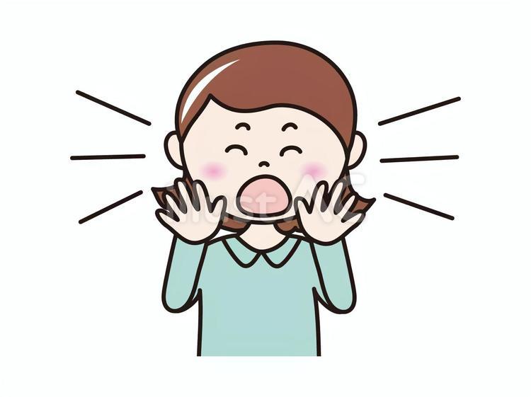 30代女性(叫ぶ） 人物,女性,主婦のイラスト素材