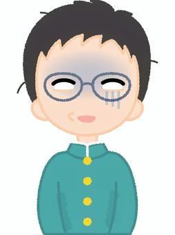 学生服男性2どん引き 学生服,学生,どん引き,引く,白目,青ざめる,苦笑い,学ラン,未成年,少年のイラスト素材