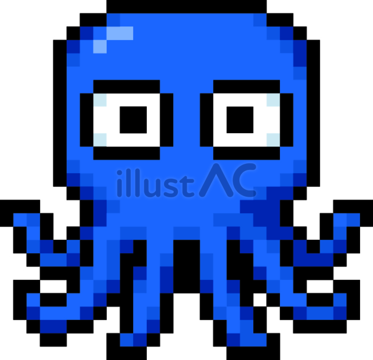 ドット絵のタコ型のエイリアンです。 ドット絵,タコ,エイリアンのイラスト素材
