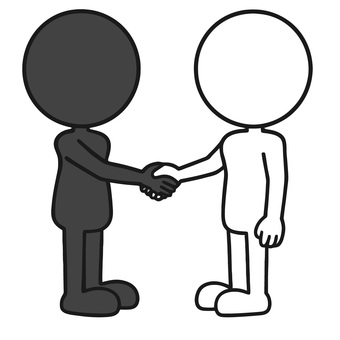 握手をする棒人間 棒人間,握手,契約,合意,約束,協力,交渉,挨拶,信頼,友情のイラスト素材
