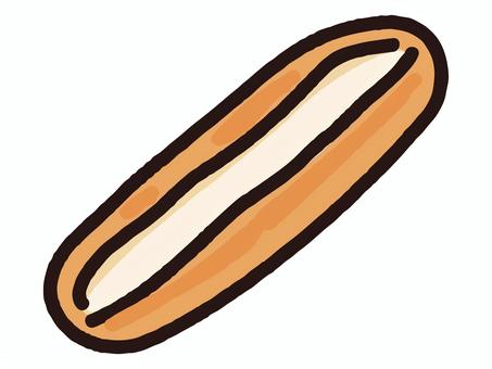 できたてミルクフランス できたてミルクフランス ミルクフランス,クリーム,フランスパン,パン,菓子パン,おやつ,食事,食べ物,朝食,昼食のイラスト素材