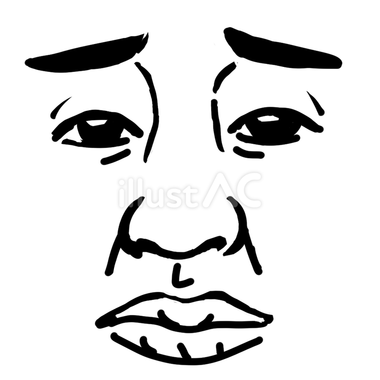 困った顔 顔,男性,リアクションのイラスト素材