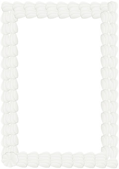 二重ホイップデコフレーム（ホワイト） ホイップ,デコ,デコレーション,かわいい,ゆめかわ,シンプル,スイーツ,クリーム風,パステルカラー,お菓子のイラスト素材