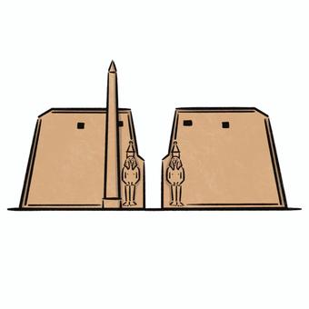 ルクソール神殿 ルクソール神殿,エジプト,世界遺産,文化遺産,手描きイラストのイラスト素材
