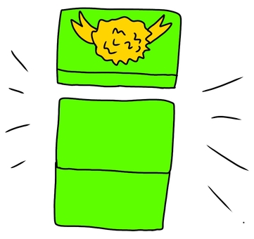 プレゼント開封緑 プレゼント,開封,誕生日,バースデー,お祝い,サプライズ,手書きのイラスト素材