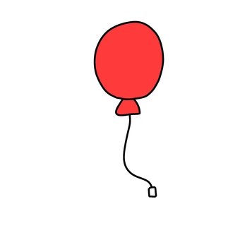 風船 風船,物,シンプル,手描き,赤のイラスト素材