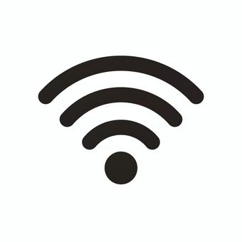 Wi-FiマークB（黒） wiーfi,マーク,アイコン,電波,無線,通信,ネットワーク,黒,シンプル,かわいいのイラスト素材
