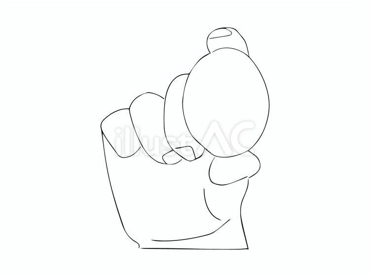 モノクロの手に持った卵 卵,生卵,持つのイラスト素材