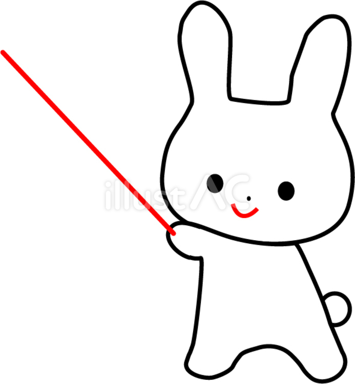 うさぎが説明をしているイラスト うさぎ,キャラクター,指し棒のイラスト素材