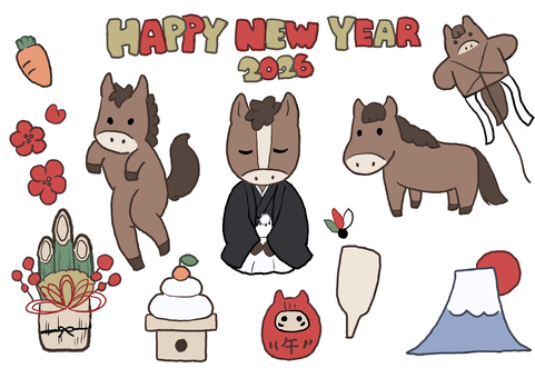 Illustration, new year's card, hand drawn, illustration, 