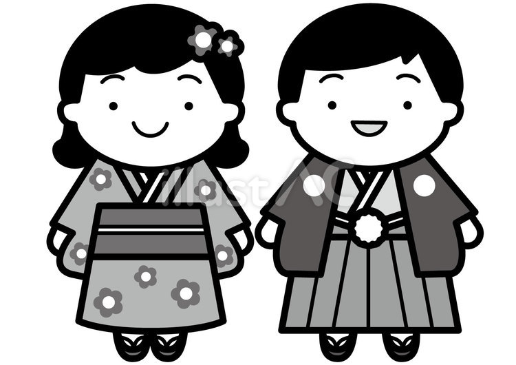 着物の子供-2c 着物,子供,七五三のイラスト素材
