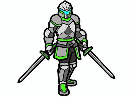 Full Plate Armor Dual Sword Knight "Green", JPG and PNG Full Plate Armor Dual Sword Knight "Green", knight, warrior, full plate, JPG and PNG
