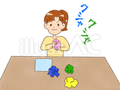 感覚遊びをする女の子