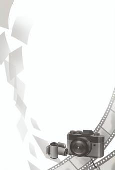 故人の趣味の喪中はがきカメラ 喪中はがき,年賀状,背景,挨拶,テンプレート,趣味,葉書,素材,フレーム,白背景のイラスト素材