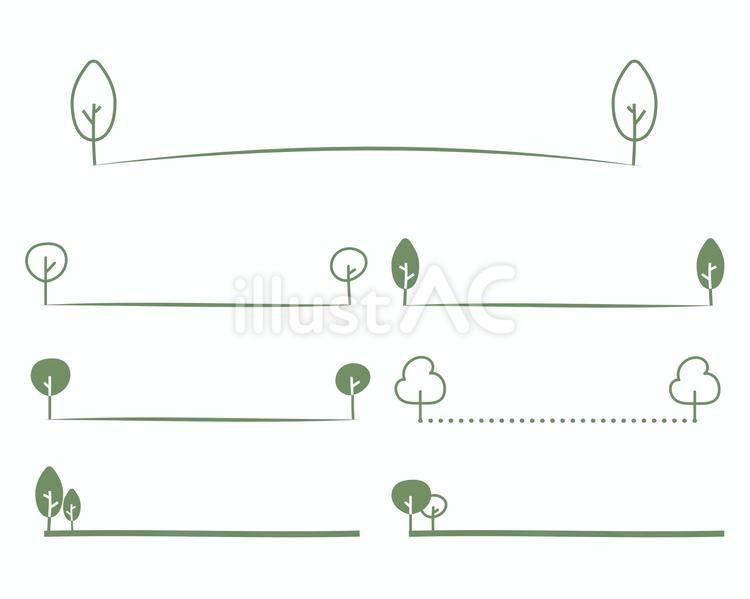 木のシンプル見出し 見出し,タイトル,木のイラスト素材