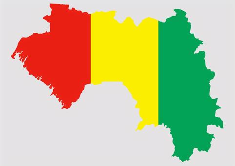 ギニアの地図（国旗柄） ギニア,地図,国旗,外国,海外,地理,土地,国土,地形,世界のイラスト素材