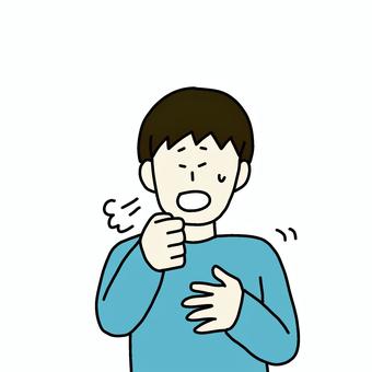 咳をする男性 男性,人物,シンプル,咳,不調,風邪,コロナのイラスト素材