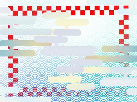 和柄 和風,和柄,和モダン,青海波,web,デザイン,背景,壁紙,霞のイラスト素材