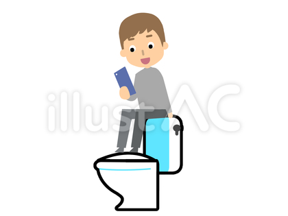 トイレに乗る人