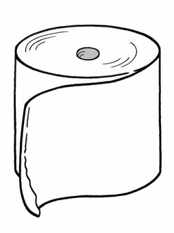 手書き_トイレットペーパー_01 トイレットペーパー,ロール,紙,衛生,清潔,生活,柔らかい,吸水,消耗品,再生紙のイラスト素材