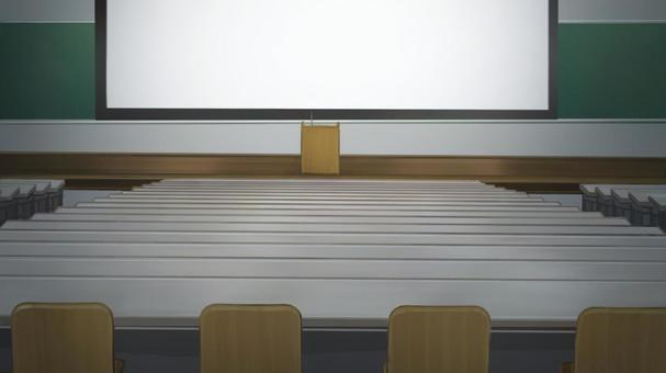 講義室の後ろの席　背景イラスト2 講義室,試験会場,教室,会議室,大学,講座,講義,作戦会議,教壇,後ろのイラスト素材