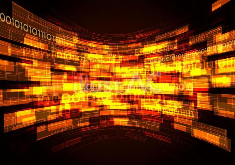 テクノロジー背景（橙） テクノロジー,デジタル,サイバーのイラスト素材