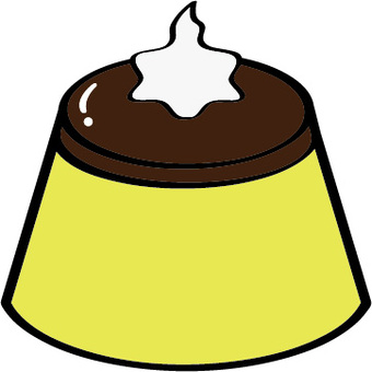 Pudding (with cream), pudding, food, sweets, JPG, PNG and AI