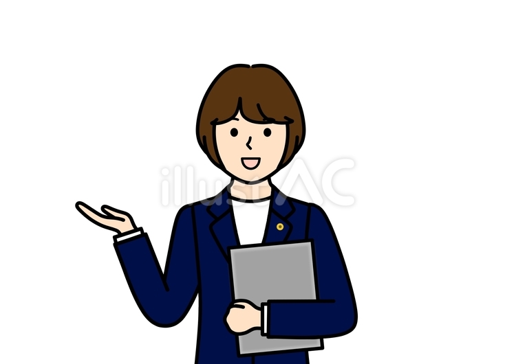 案内・説明をする社会保険労務士の女性 ノートパソコン,社会保険労務士,資格のイラスト素材