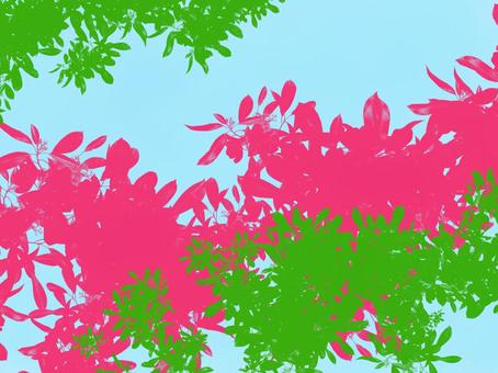 背景16花と葉のイメージ 背景,壁紙,水色,青,花,葉,イメージ,おしゃれ,バナー,緑のイラスト素材