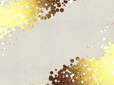 金色のつぶつぶした装飾の和風背景 金,金箔,筆,背景,和柄,キラキラ,和風,年賀状,フレーム,和のイラスト素材