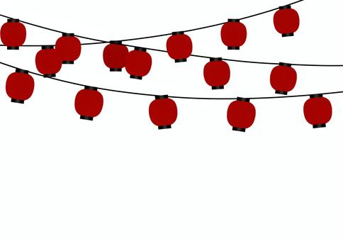 提灯・赤提灯の夏祭り・縁日のフレーム・枠 赤提灯,提灯,祭り,夏祭り,縁日,イベント,フレーム,枠のイラスト素材