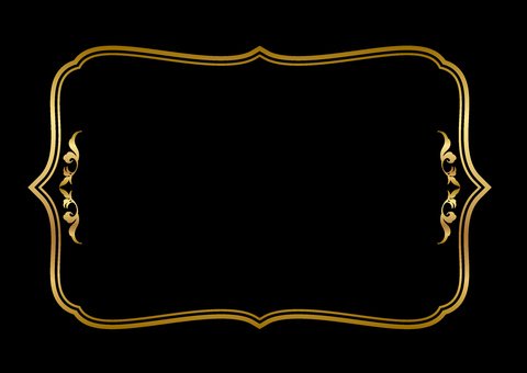 アンティークエレガンスフレーム金　黒背景 エレガント,フレーム,飾り枠,クラシック,デコレーション,葉,ボタニカル,グラフィック,アンティーク,洋風のイラスト素材