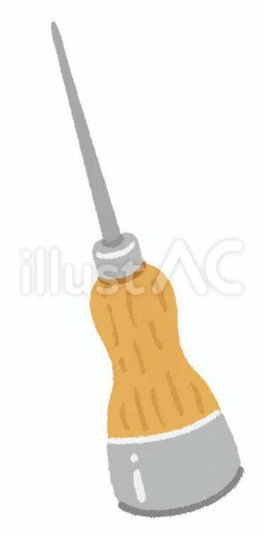 木製の柄のシンプルなアイスピック アイスピック,道具,氷のイラスト素材