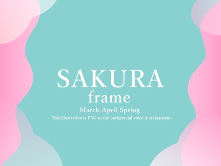 Illustration, cherry blossoms, frame, spring, 