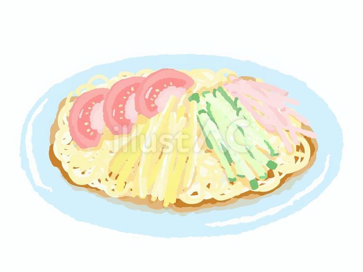 冷やし中華の柔らかいイラスト 冷やし中華の柔らかいイラスト 冷やし中華,冷麺,トッピングのイラスト素材